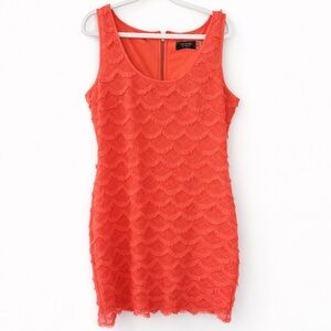 Guess Coral Lace Knee Length Dress 8 Sleeveless Spring Summer Feminine Vacation